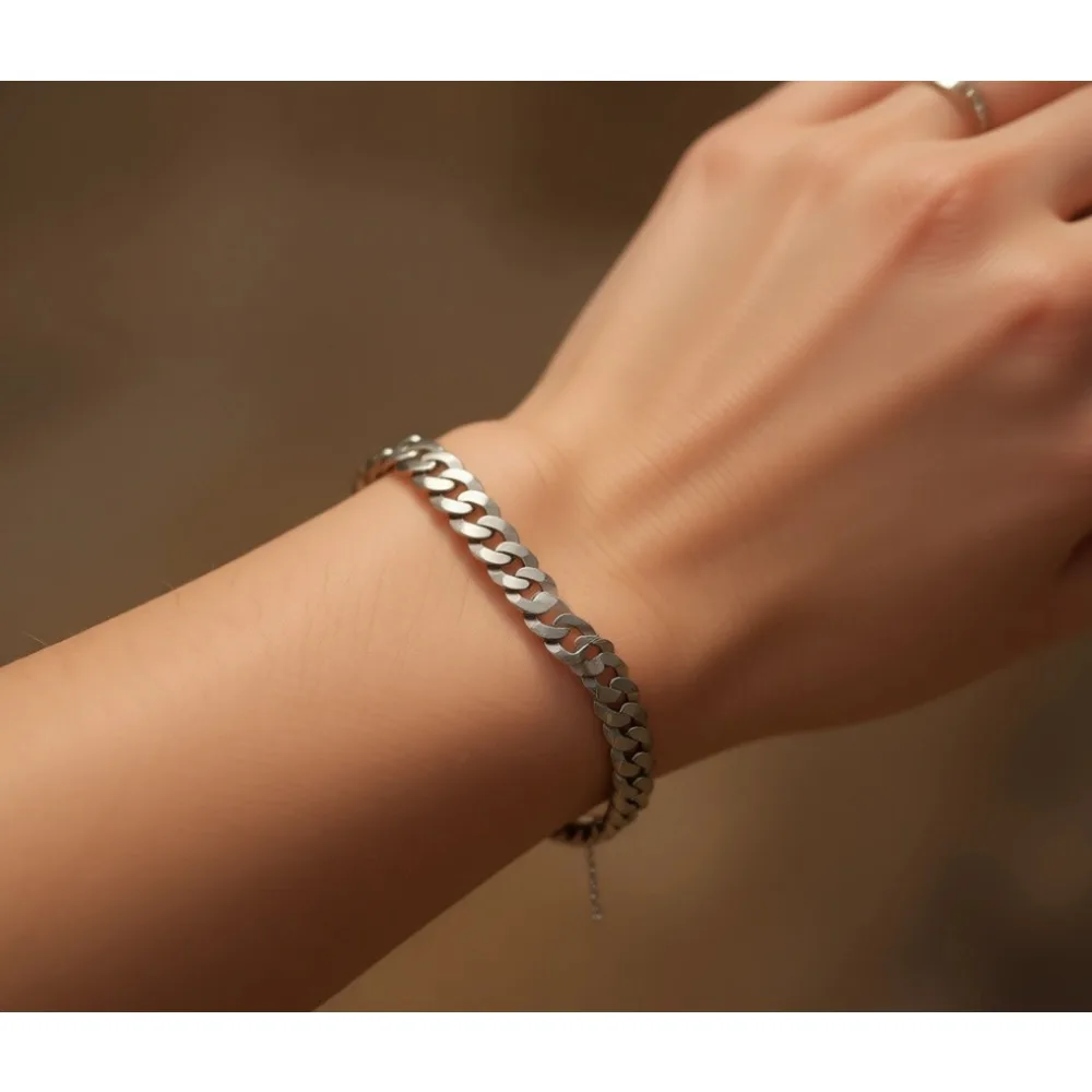 

Браслет-цепочка Cuban Link Curb Chain с бриллиантовой огранкой, 7 мм, из стерлингового серебра 925 пробы, унисекс, сделано в Италии