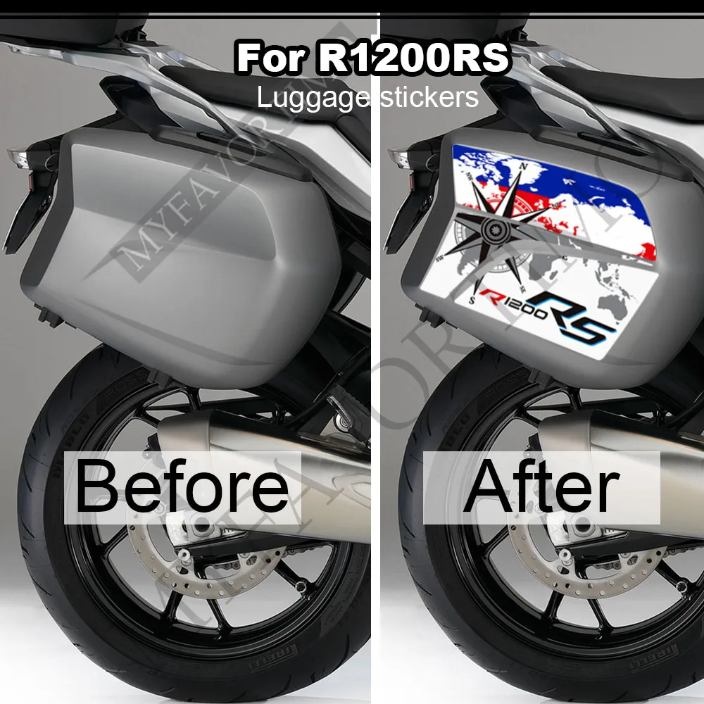 For BMW R1200RS R 1200 RS R1200 2015 2016 2017 2018 2019 2020 2021 Motorcycle luggage box stickers aluminum suitcase decals