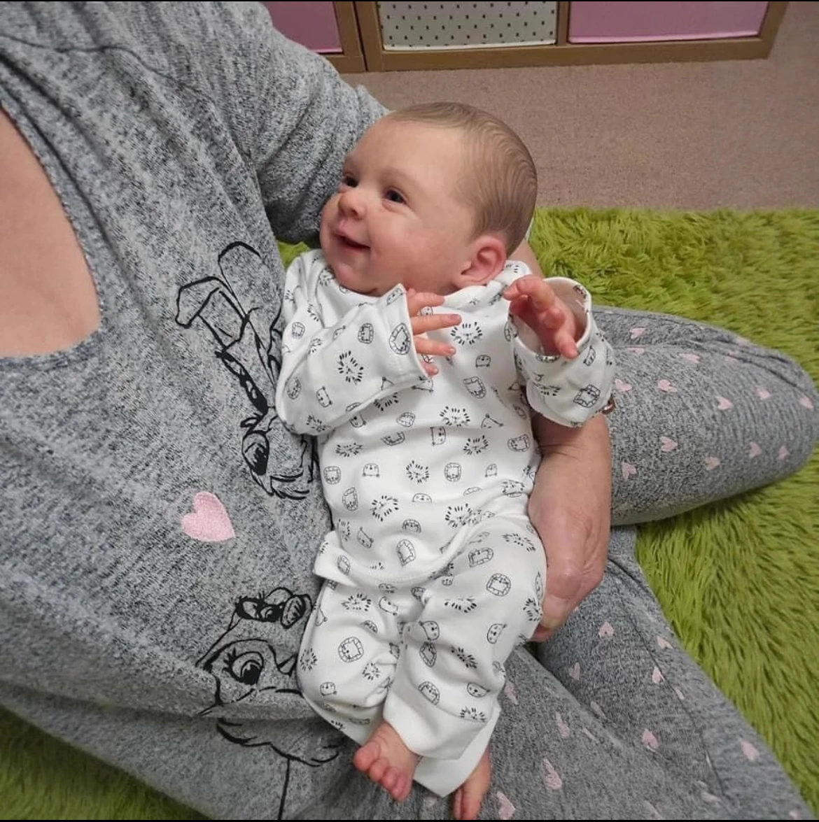 

19" Lifelike Reborn Newborn Baby Doll - Handmade Realistic Infant with 3D Skin Painted Hair Visible Veins Perfect Gift for Kids