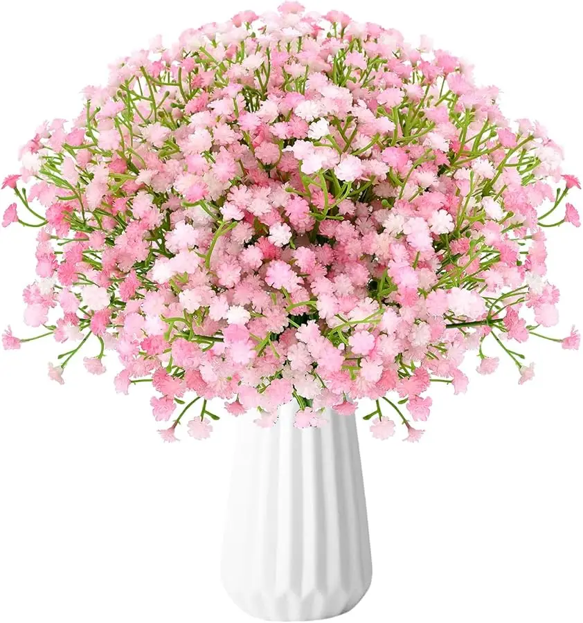 

Babys Breath Artificial Flowers, 24Pcs Fake Baby Breath Flowers Artificial Bulk Faux Gypsophila Real Touch Flowers for Wedding D