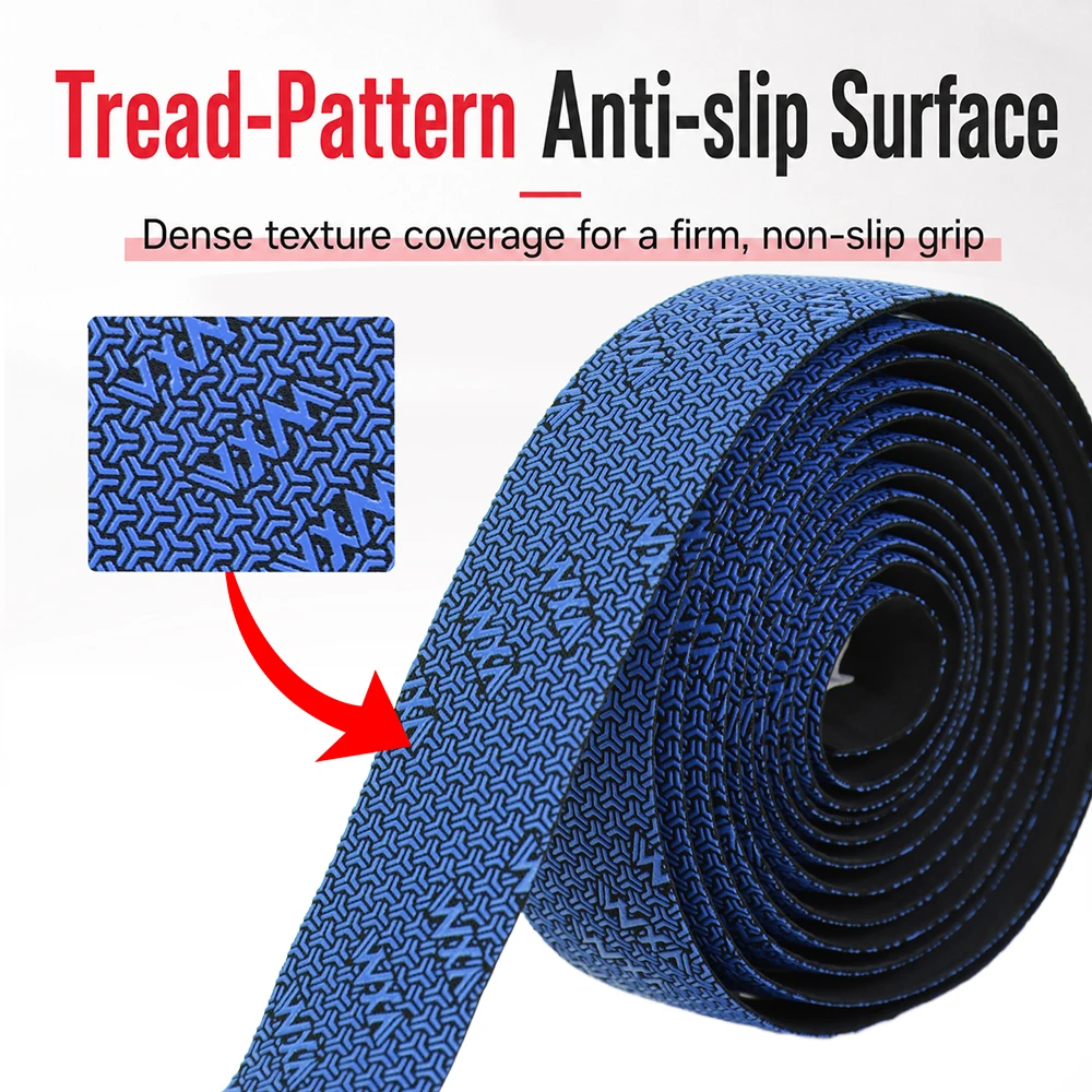 VXM Road Bicycle Handlebar Strap Silicone Anti-Slip Shock Absorbing Benz Pattern Breathable Comfortable Bending Grip Strap Parts