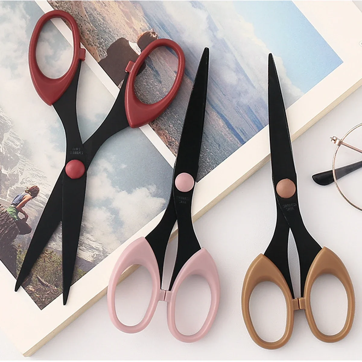 1 pc/set Stainless Steel Ultra Sharp Blades and Comfort Grip Handles Scissors - For Office, Home, School, Sewing, And Crafts