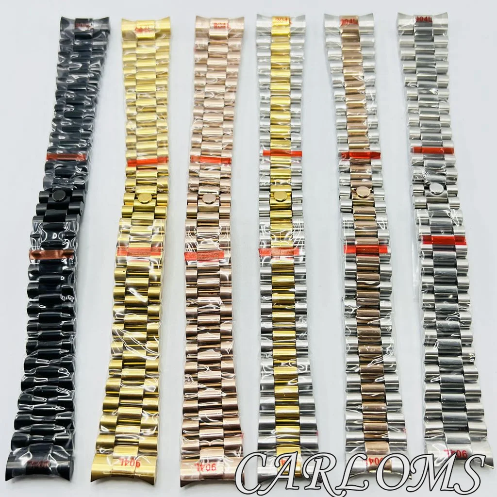 TOP 20mm Silver Gold Rose Gold Black Plated Watch Band 904L Stainless Steel Bracelet Folding Buckle