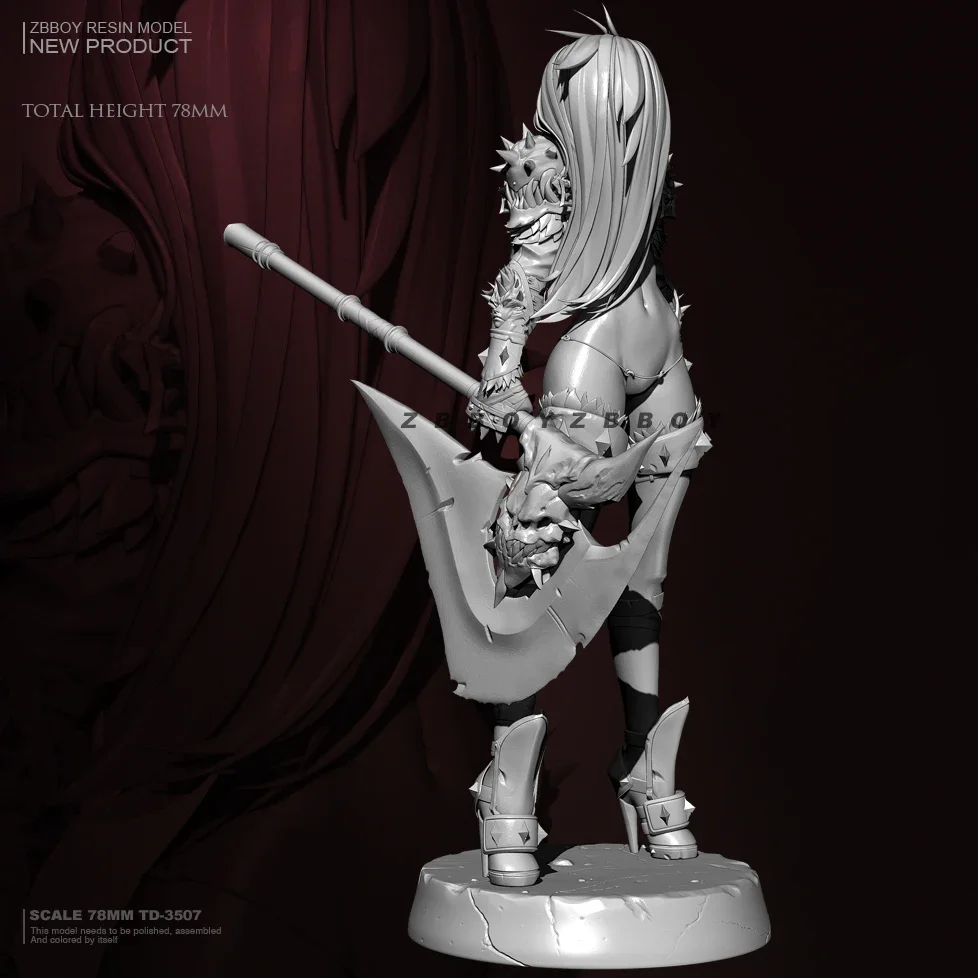 Kits de modèles en résine 78mm, figurine beauté incolore et auto-assemblée TD-3507