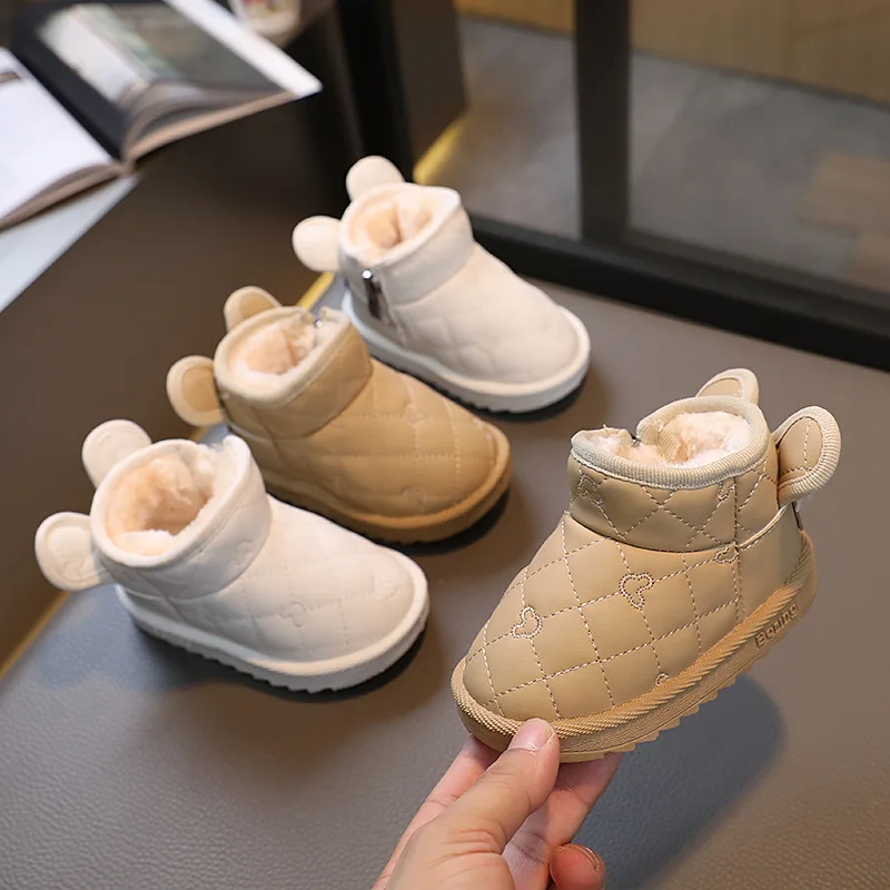 

Botas Para Niña Kid Snow Boots New Winter Boy Walking Shoe Plush Girl Cotton Shoes Cute Padded Boots Kid Shoes Ankle Boots 유아 부츠