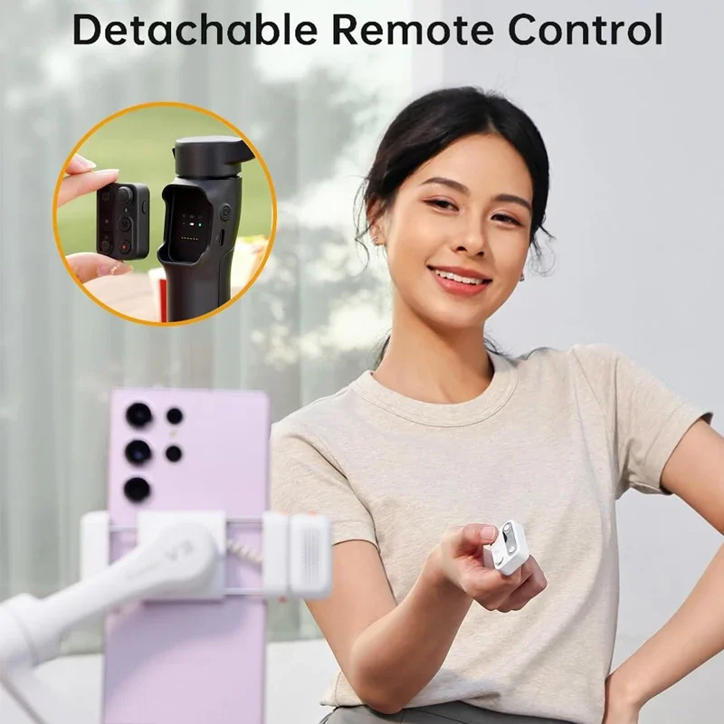 Hohem iSteady V3 الهاتف الذكي استقرار Ai تتبع الوجه 3-Axis الهاتف Gimbal استقرار المدمج في Selfie عصا آيفون 16/سامسونج