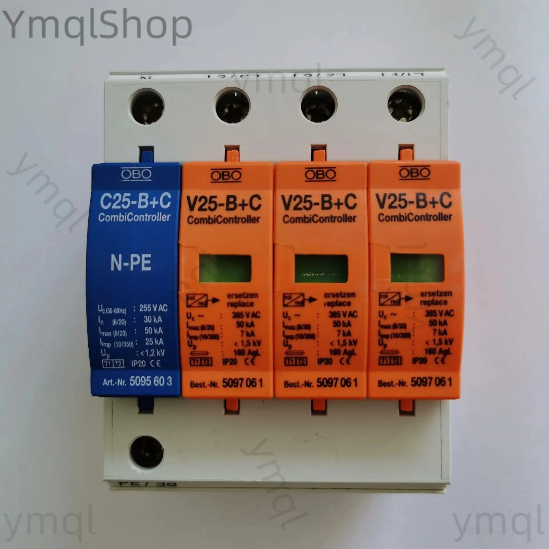 Replacement Type 1+2 Combined Surge Protector V25-B+C/3+NPE In 7kA Imax 50kA 385V AC SPD