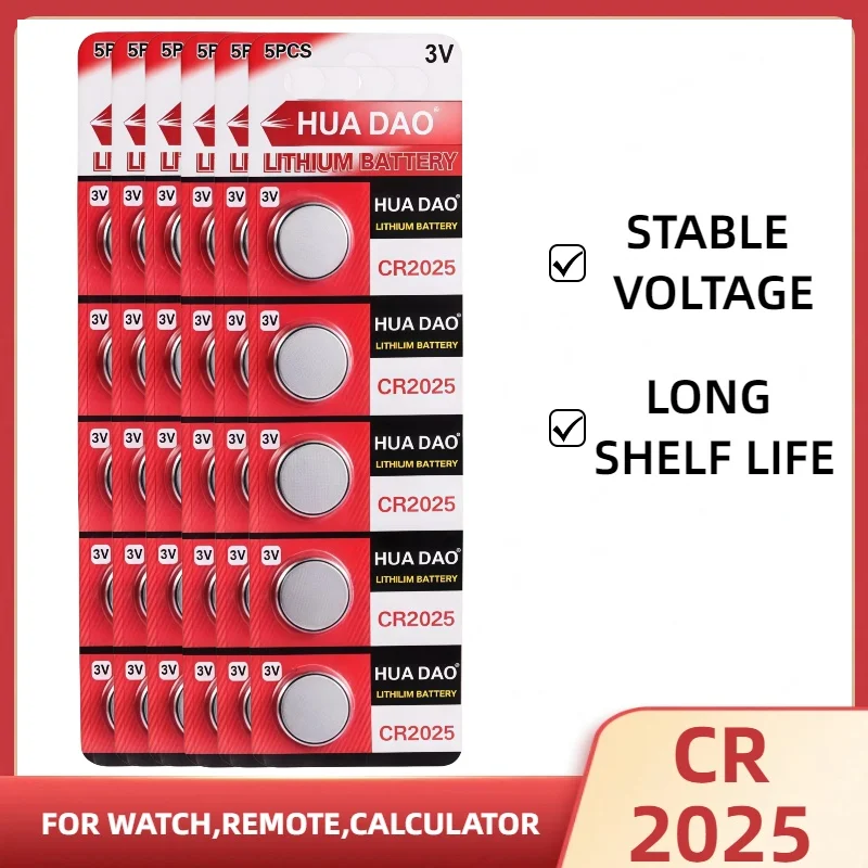 Bateria de Lítio Universal 3V CR2025: Ampla Compatibilidade e Fonte de Energia Prática para Dispositivos Eletrônicos Diários DL ECR2025