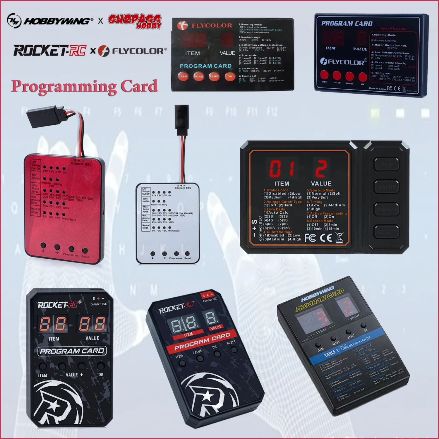 cartao-de-programacao-led-para-esc-brushless-rocket-rc-surpass-hobby-hobbywing-flycolor-rc-crawler-car-25a-35a-45a-60a-80a-120a-100a