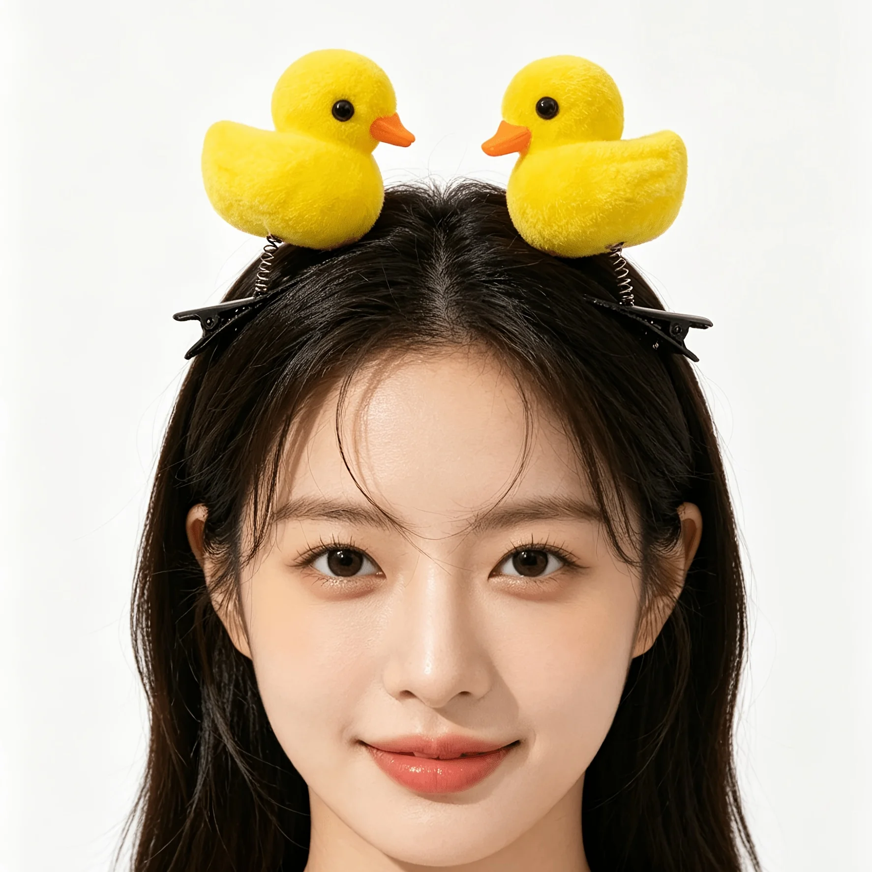 2pcs Fashion Novelty Cute 3D Yellow Duck Hair Clip for Women and Girls Party Hair Accessories