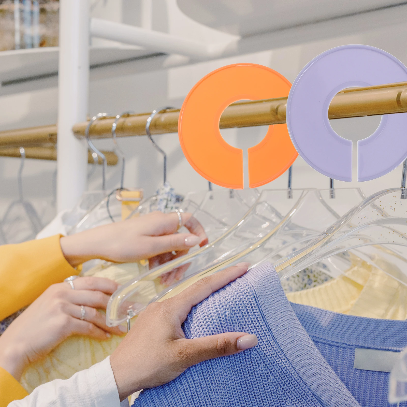 

11 Pcs Size Dividers Wardrobe Closet Clothes Size Divider ganizer Colorful Round Plastic Hanger Divider Storage
