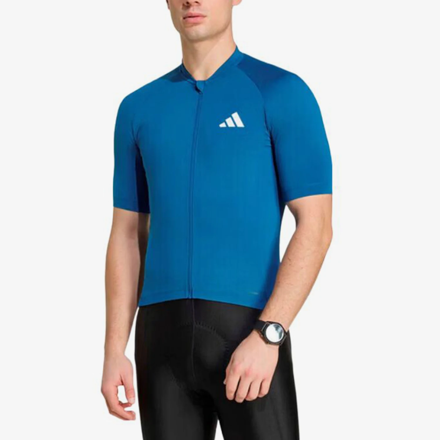 Traje de ciclismo Adidas original con cremallera para hombre, informal, cómodo, ligero, de manga corta KB9560