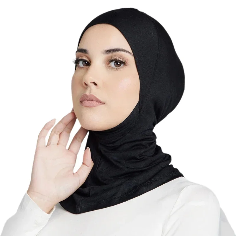 Muslim Hijabs Full Coverage Undercap Woman Modal Cotton Stretchy Elastic Bonnet Plain Underscarf Inner Headband Turban Mujer