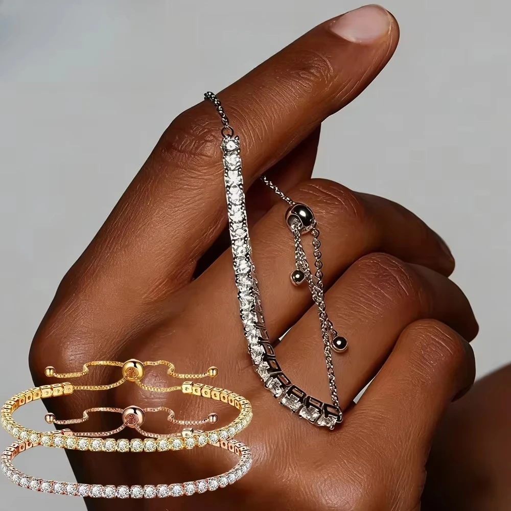FCGJHW 2mm D Color Moissanite Tennis Bracelets S925 Sterling Silver for Women Diamond Adjustable Hand Chain Jewelry 2026 2