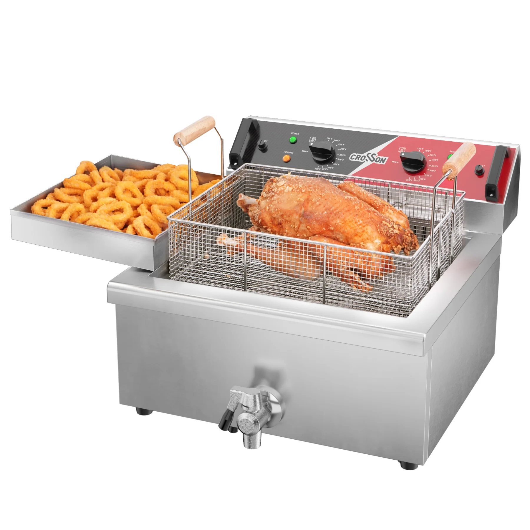 For EF-201S Commercial Electric Deep Fryer 6500W 12L Large Stainless Steel Deep Fryer m