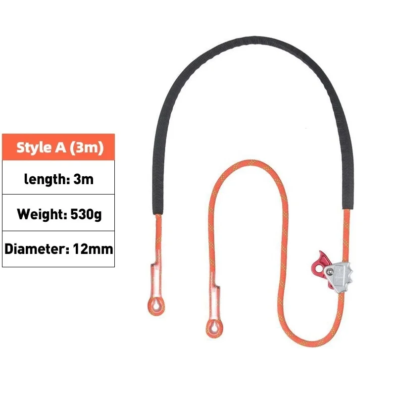 Cuerda de Seguridad de 12 mm para Electricistas, Ajustable en Altura, Cinturón Plano para Prevención de Caídas, Equipo de Seguridad para la Construcción