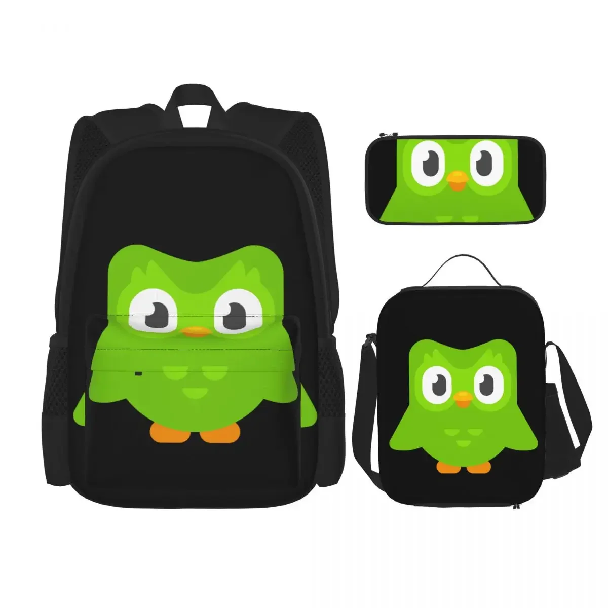 Duolingo Owl Duo Backpacks Boys Girls Bookbag Children School Bags