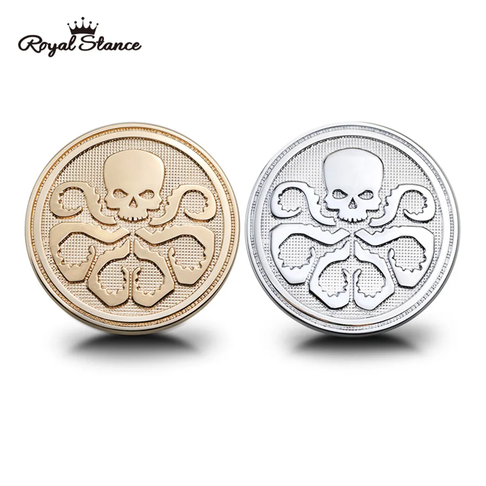 

Royal Stance 100% 3D Chrome Hydra Skull Logo Car Emblem Decor Window Trunk Red Black Badge Automobile Motorcycle Car Styling