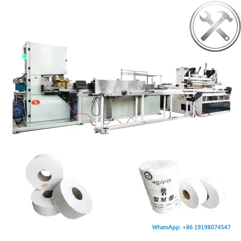 

Automatic Toilet Paper Slitting Rewinding Laminating Machin Giant Roll Belt Saw Cutter