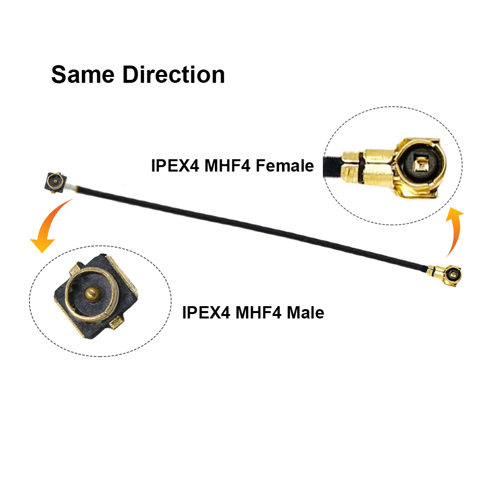 2PCS 4 4 Male to 4 Female  Connector RF0.81 RF Coaxial Pigtail Jumper WIFI 3G 4G Extension Cord Cable 5cm 10cm