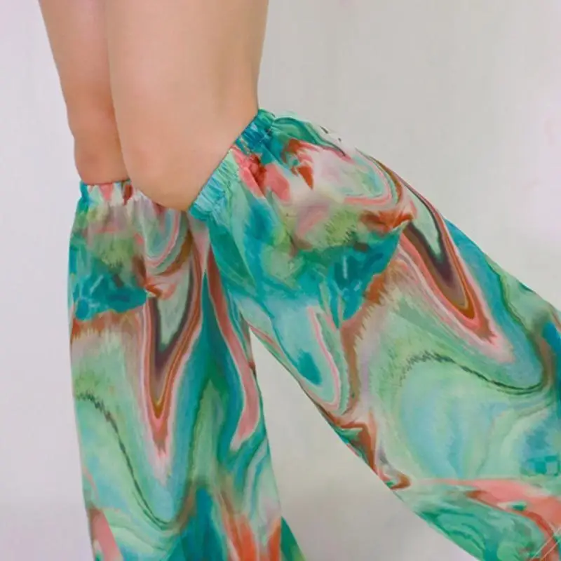 P88A Women Printed Leg Warmers Loose Wide Leg Socks for Cosplay Party Accessories