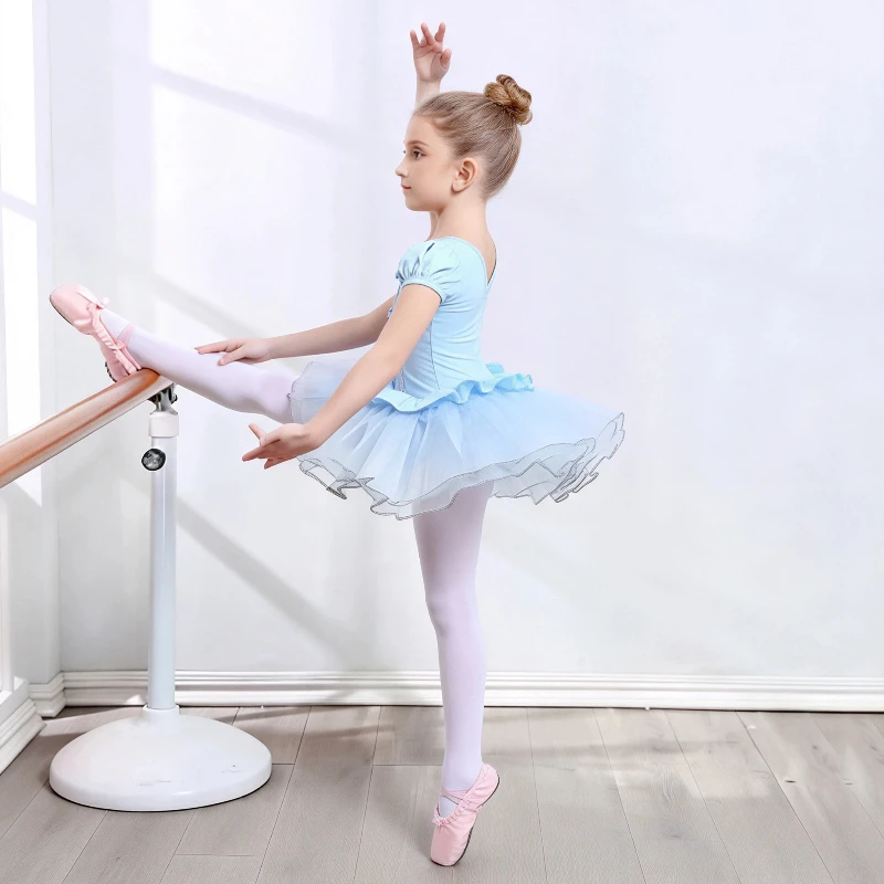 

Girls' Kids Ballet Dance Tulle Gymnastics Leotard Stage Performance Costumes Tutu Dress Short Long Sleeves Children Ballet Dance
