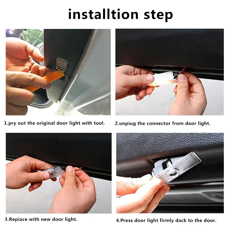 2025 الساخن سيارة LED الباب شعار ضوء ترحيب مصباح لأودي A5 A6L C5 A4L B5 B6 B7 B8 A1 A7 A8 Q7 Q5 Q3 A3 R8 الليزر مصباح إسقاط 1