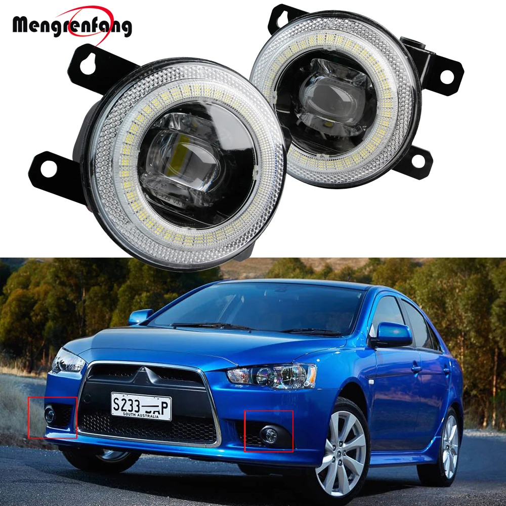 

Автомобильная Передняя светодиодная противотуманная фара «ангельские глазки» 2 в 1, 30 Вт, 2009 лм, дневные ходовые огни DRL H11 для Mitsubishi Lancer Sportback 2018-