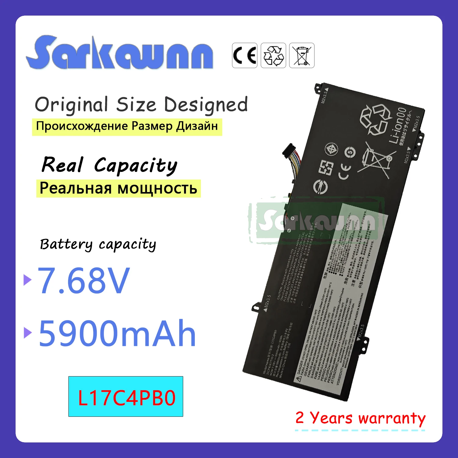 SARKAWNN L17C4PB0 Laptop Battery For Lenovo xiaoxin Air 14 2018 15 2018 14IKBR 15IKBR 14ARR 15ARR ideapad 530S-14IKB 530S-15IKB