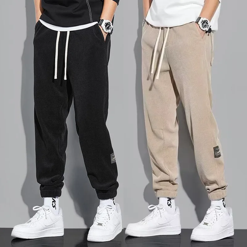 

Мужские вельветовые спортивные брюки на весну-осень, повседневные брюки свободного кроя с прямыми штанинами из полиэфирного волокна, бренд Faion