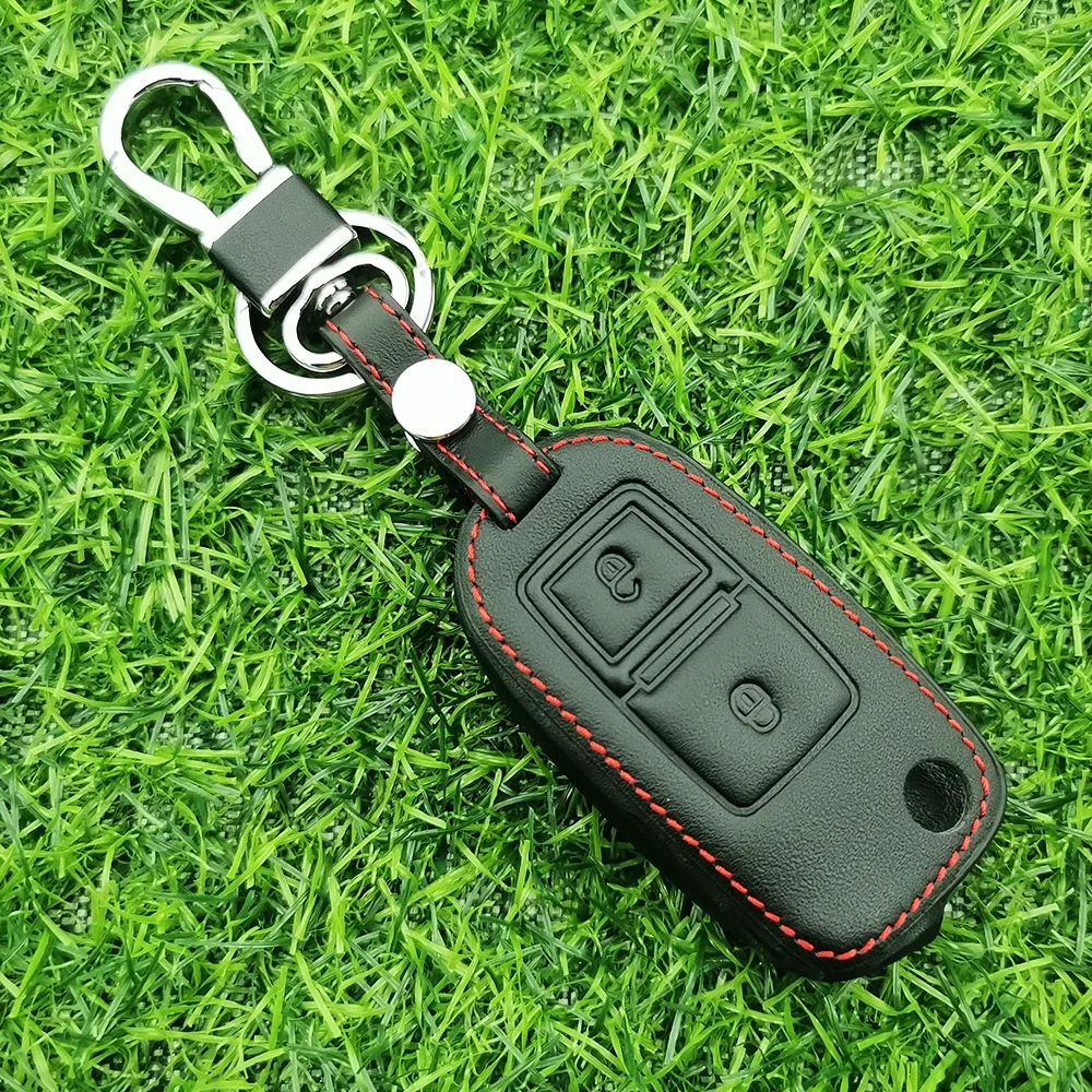 Fashion 2 Buttons Leather Remote Flip Car Key Cover Case For VW MK4 Seat Altea Alhambra Ibiza Polo Golf 4 5 6 Transporter Amarok