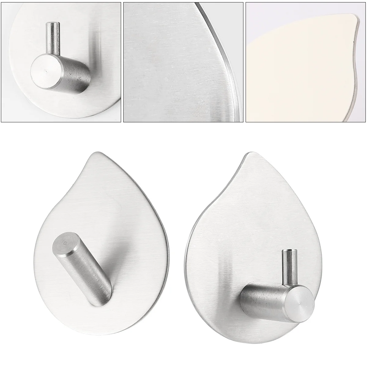 

4Pcs Stainless Steel Hooks Strong Adhesive Over Door Hanging Rack No Scratch for Bedroom Kitchen Bathroom Storage