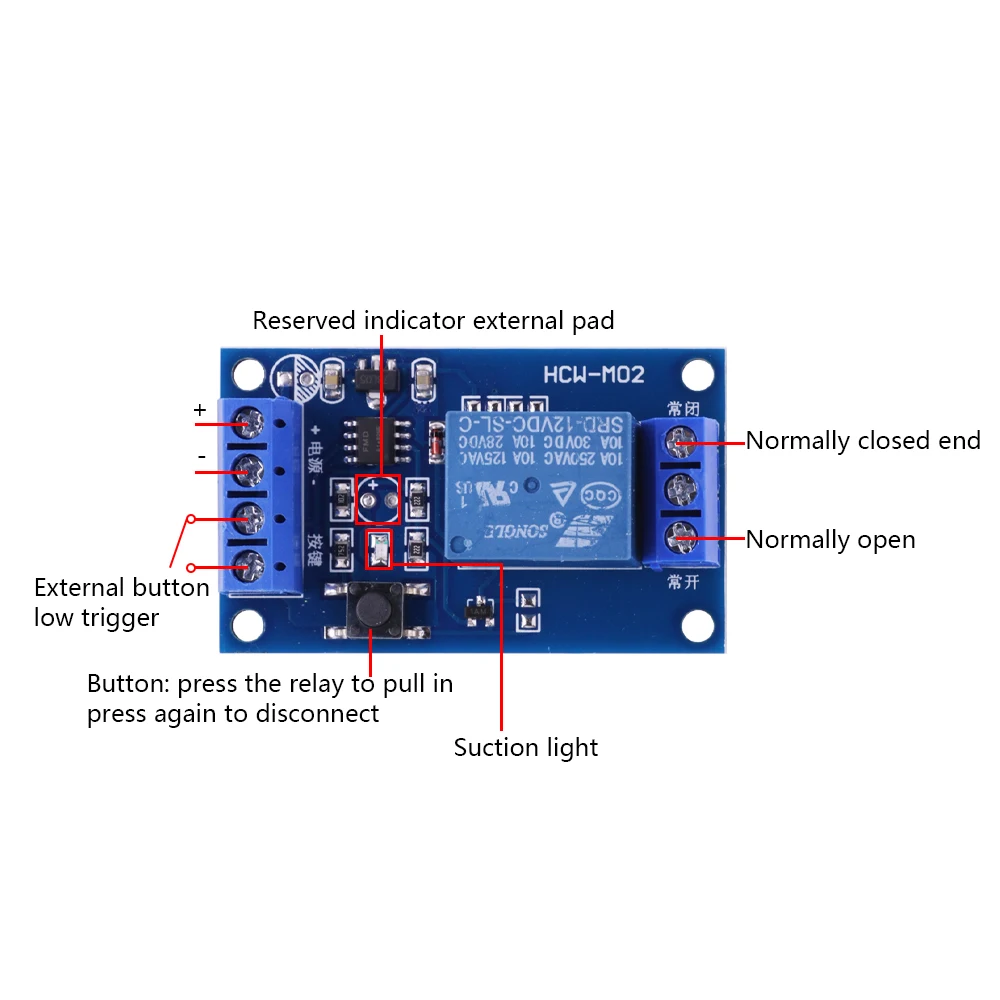 5V 12V Single Button Bistable Switch Bi-Stable Relay Module Car Modification Switch One-Button Start-Stop Self-Locking