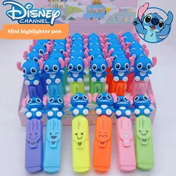 1 szt. Disney Lilo & Stitch zakreślacz Anime Mini 6 kolorów podręcznik długopis marker studencki artykuły papiernicze długopis szkolny artykuły biurowe