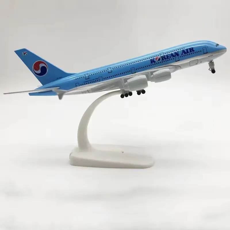 

20 см A380 Air Корейская авиакомпания 1:400 Модель самолета из сплава Airbus Литая под давлением модель самолета с подставкой для колес Коллекционный режим отображения