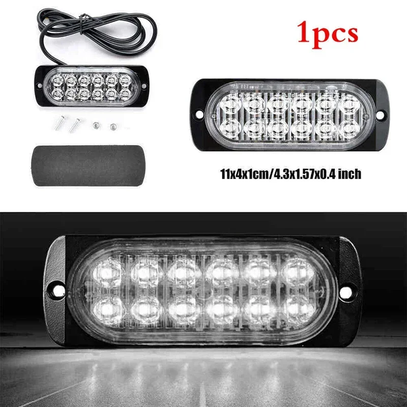 1PCS DC 12V 36W White 12LED Car Truck Safety Urgent Always Bright Light Lamp Ultra Thin Super Bright Anti-collision Splash-proof