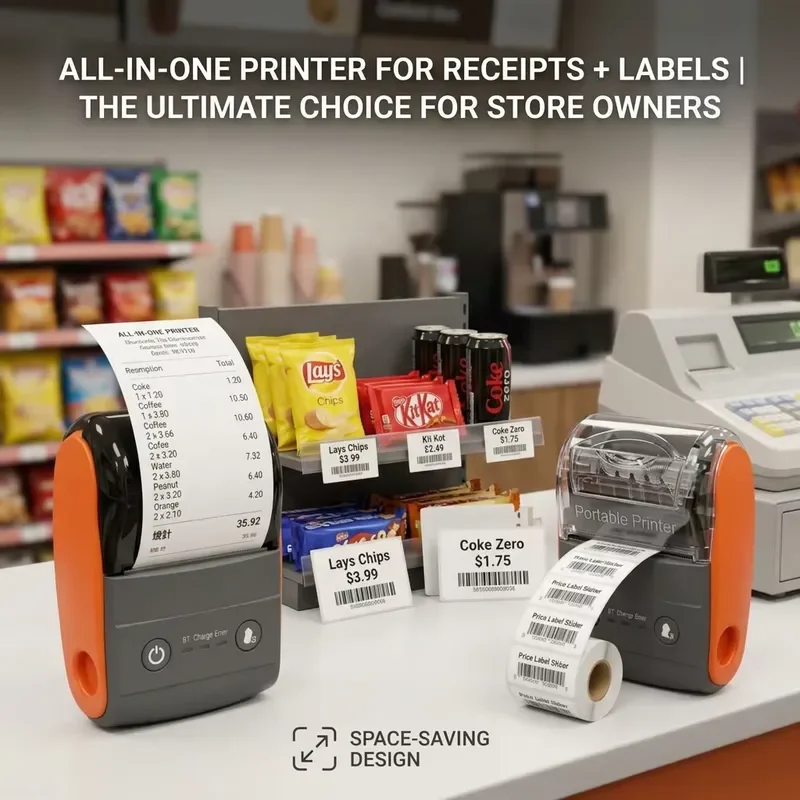 Portable Mini 58mm Bluetooth Thermal Printer for Mobile Phone Receipt Invoice Barcode Label Sticker Printing Small Device