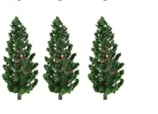 50PCS Realistic Plastic Pine Trees 80mm Green-tree For HO OO Scale-River Diorama Model Railway Landscape Building Accessories