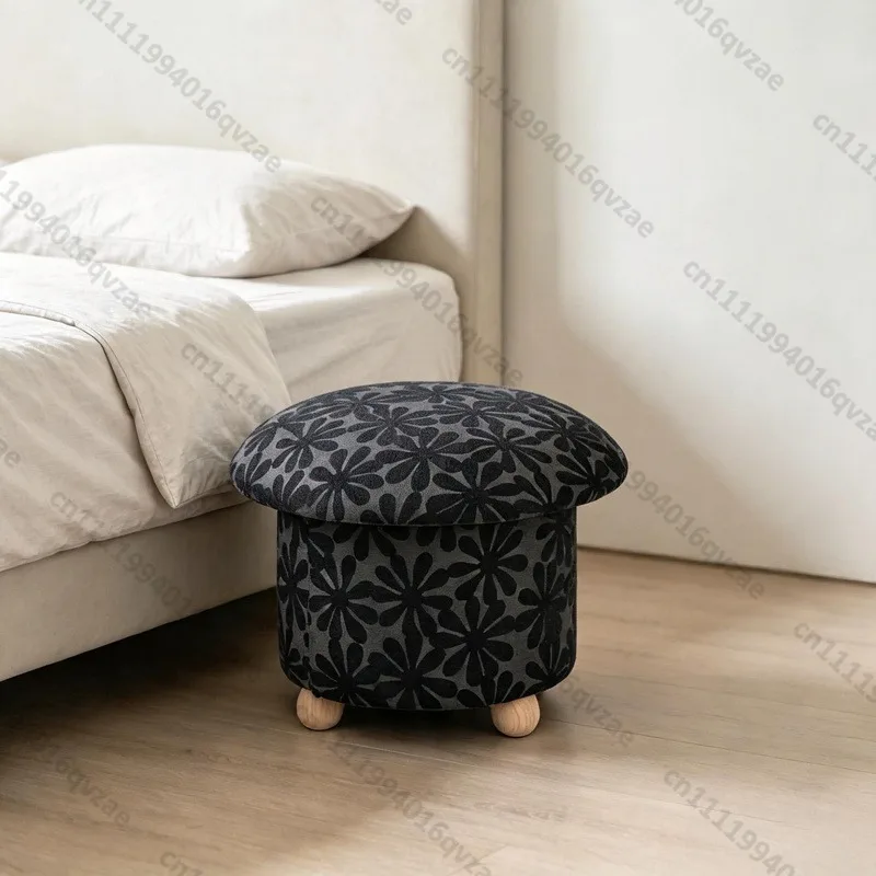 Customized Practical Household Footstool Comfortable Cloth Seat Cushion Round Stool