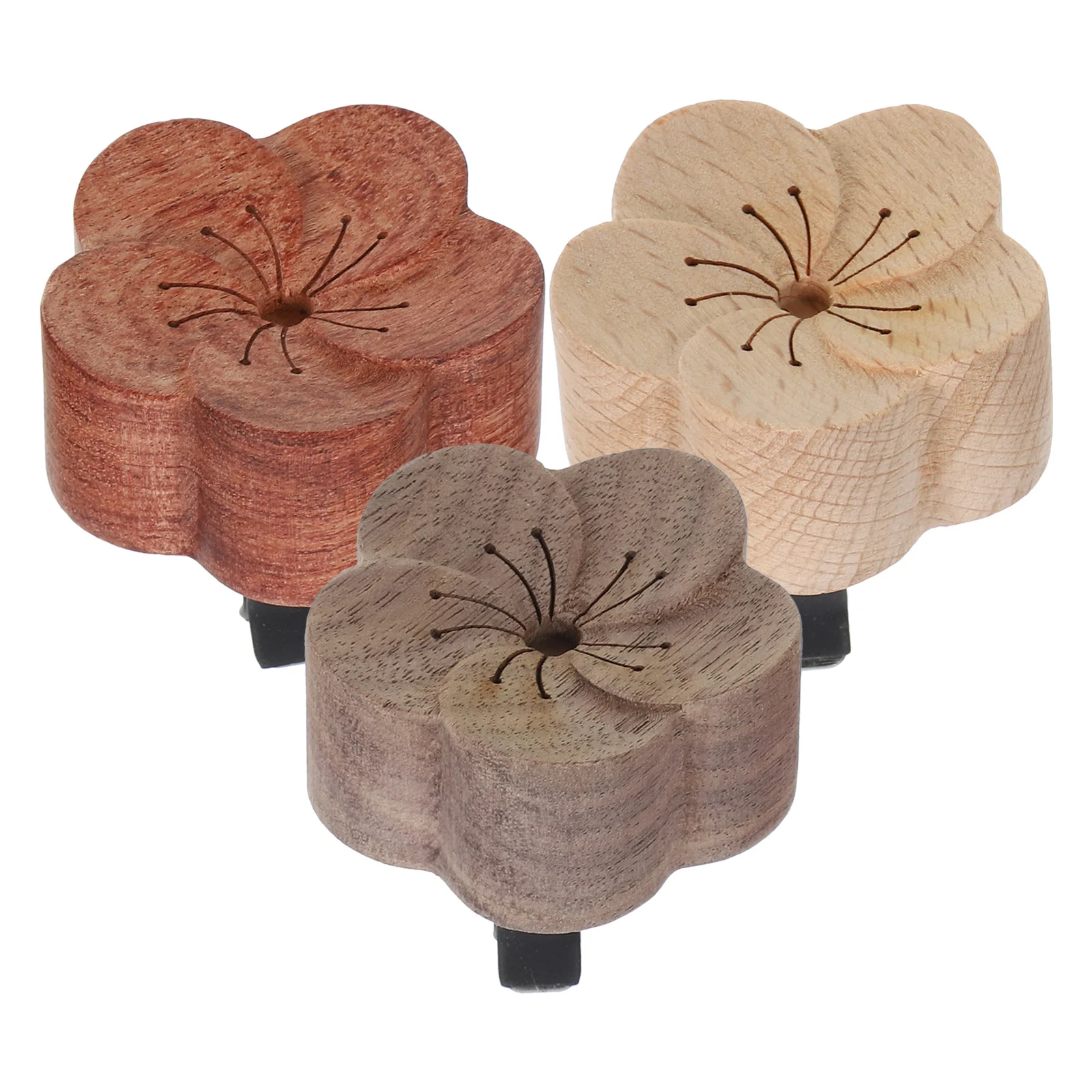 

3Pcs Car Air Freshener Clip Wood Flower Vent Diffuser Portable Universal Fit for Car Dashboard Decorative Accessory