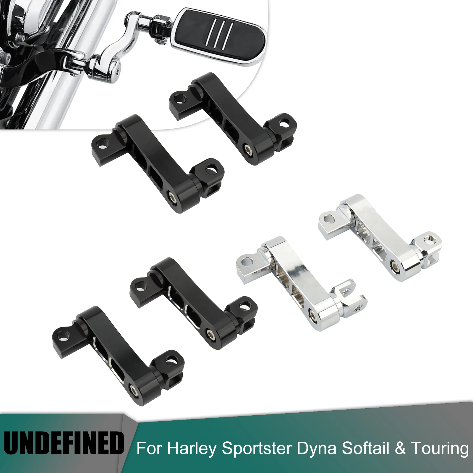 Motorcycle Rear Passenger Footpeg Mounting Kit Male Mount Highway Pegs Adjustable Extension Bracket For Harley Sportster XL Dyna