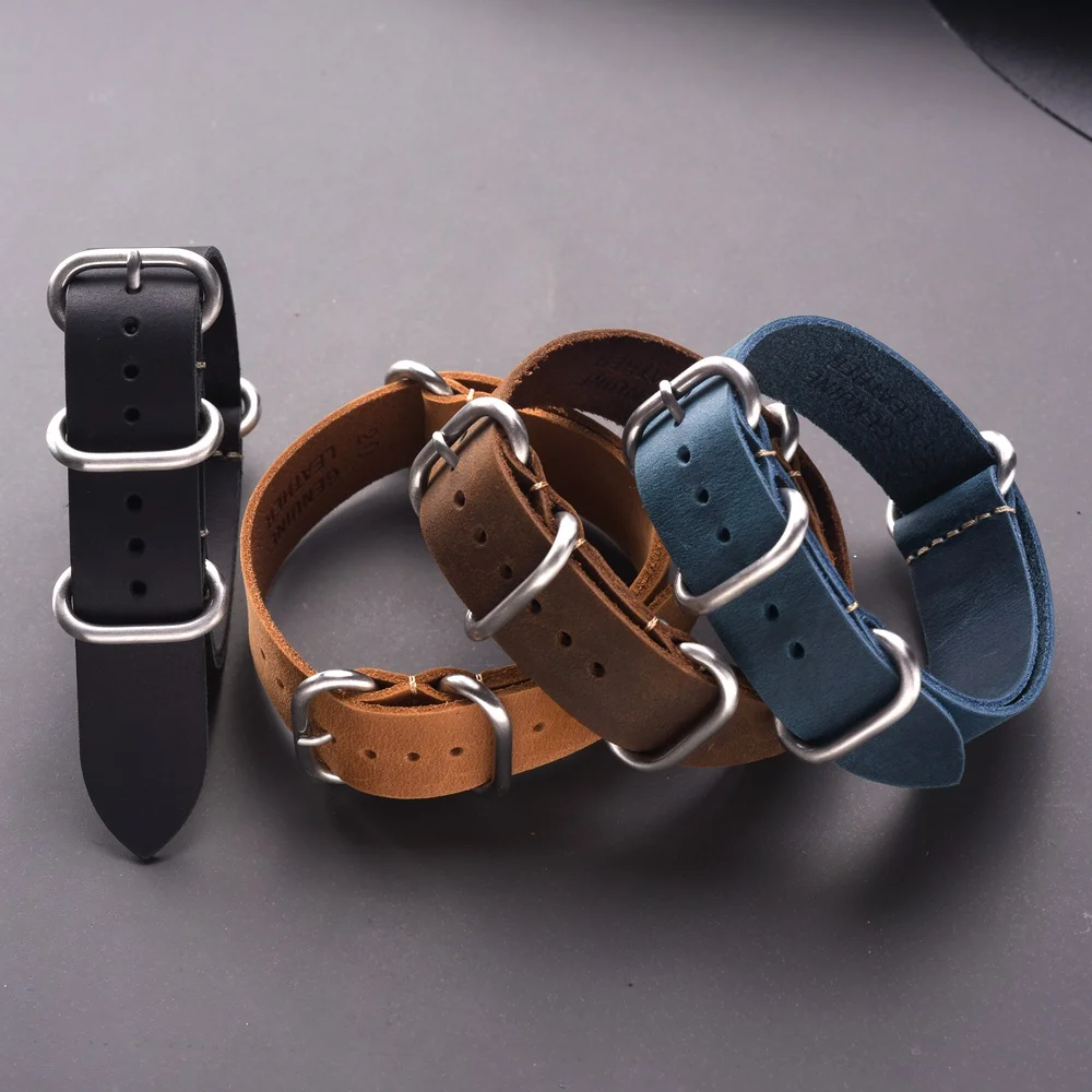 EACHE Genuine Leather Watch Straps 18mm 20mm 22mm High Quality Retro Matte Watchbands Replacement Bands Bracelets