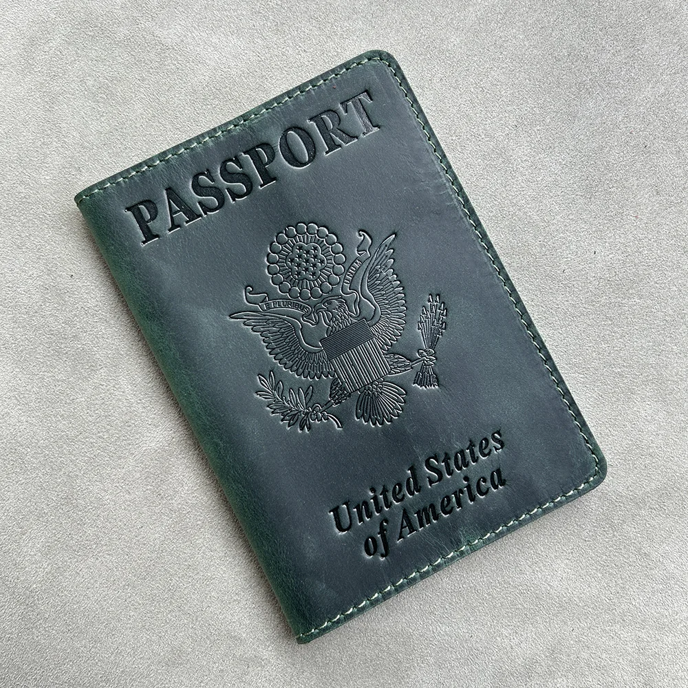 Couverture de Passeport Américain en Cuir group pour Homme, Poudres, Voyage aux États-Unis, 100%