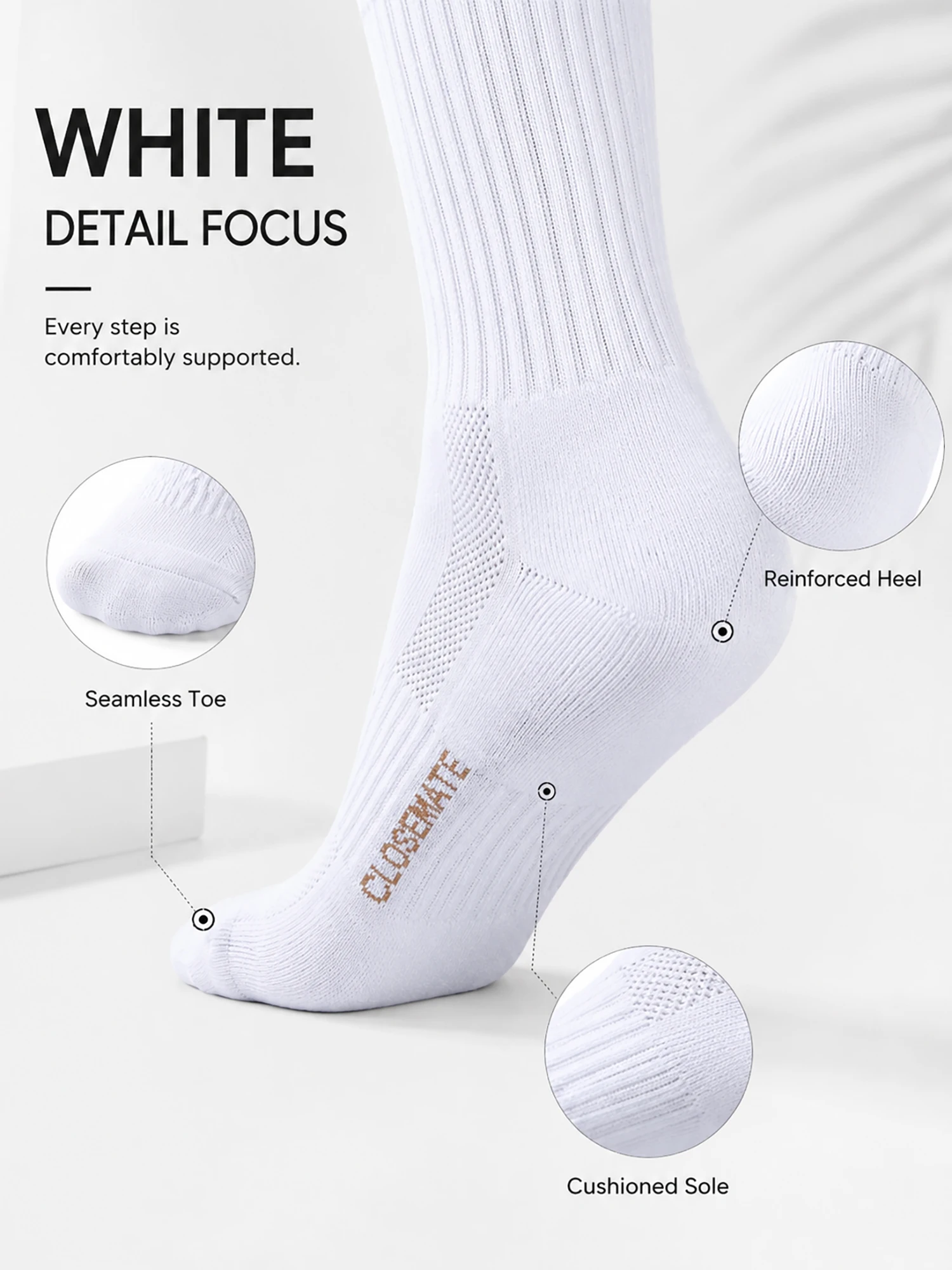 1/4/6 Pasang Kaos Kaki Katun Unisex Setengah Betis Hitam Putih Polos Bernapas Empuk Kasual Bisnis Kantor Harian Kotak Hadiah