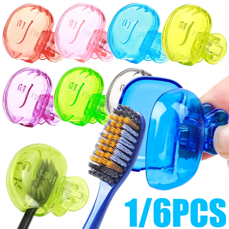 Portable Toothbrush Heads Cover Plastic Clip Toothbrush Protective Dustproof Pod Case Caps Travel Camping Bathroom Accessories