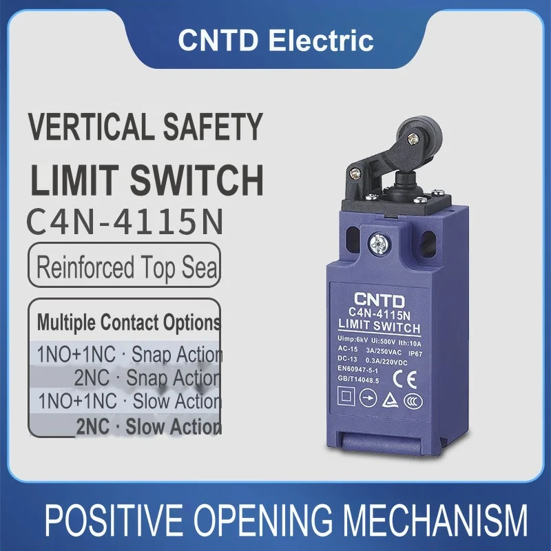 CNTD C4N-4115N Vertical Safety Limit Switch single side cantilever horizontal ball Forced Break Actuator waterproof