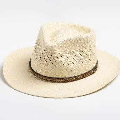 Hot Sale Striped Bowknot Flat Side Jazz Straw Top Hat Fine Hand Knitting High-end Straw Hat