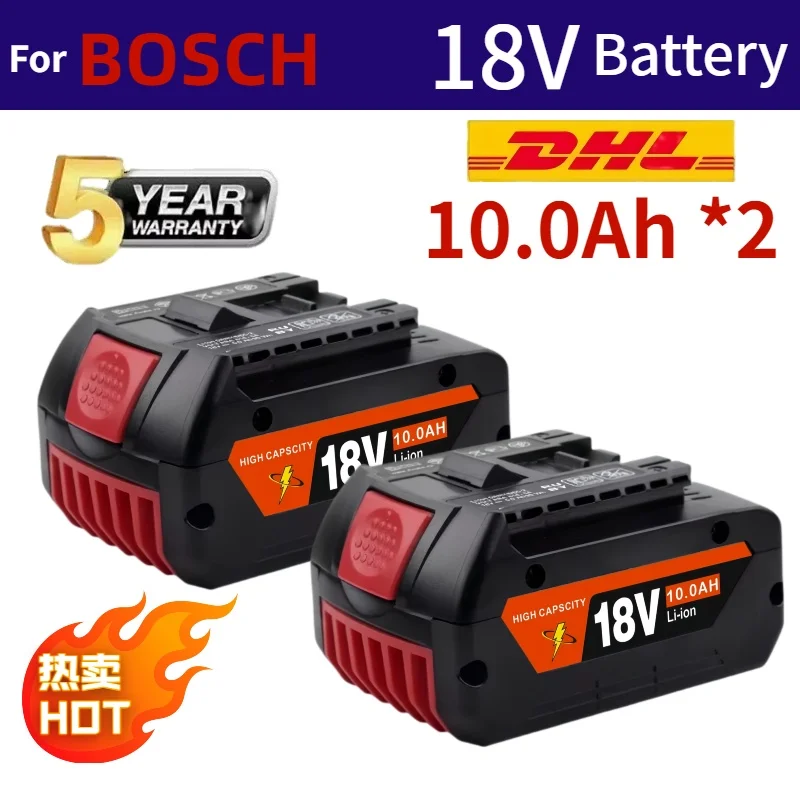 

NEW For BOSCH Authentic18V 10Ah LITHIUM-ION BATTERY GBA 18V 10Ah 18V ProfessionalGBA GSR GSB BAT618 BAT609 w/Fuel Guage