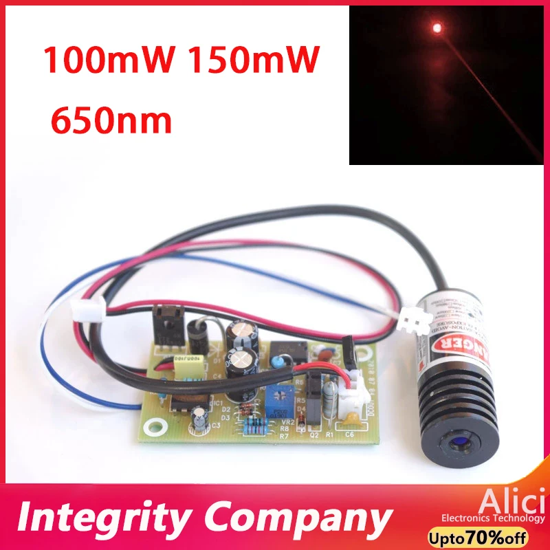 5VDC 150 ميجا واط 650 نانومتر وحدة صمام ثنائي ليزر أحمر التركيز نقطة ليزر 18x45 مللي متر TTL سائق