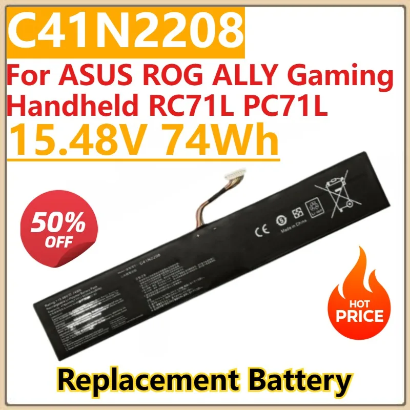

New C41N2208 Upgrade Battery 15.48V 74Wh for ASUS ROG ALLY Gaming Handheld RC71L PC71L